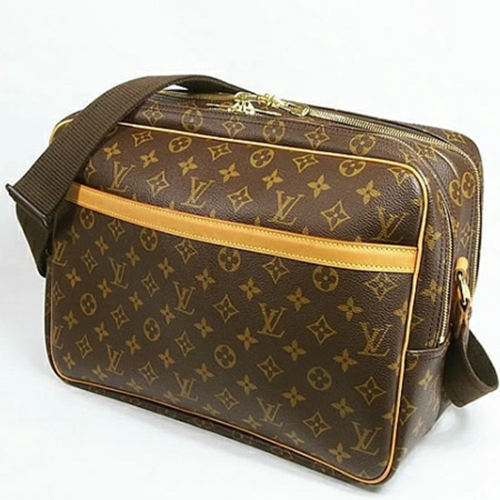 Louis Vuitton Monogram Reporter Shoulder Bag Canvas Leather Brown